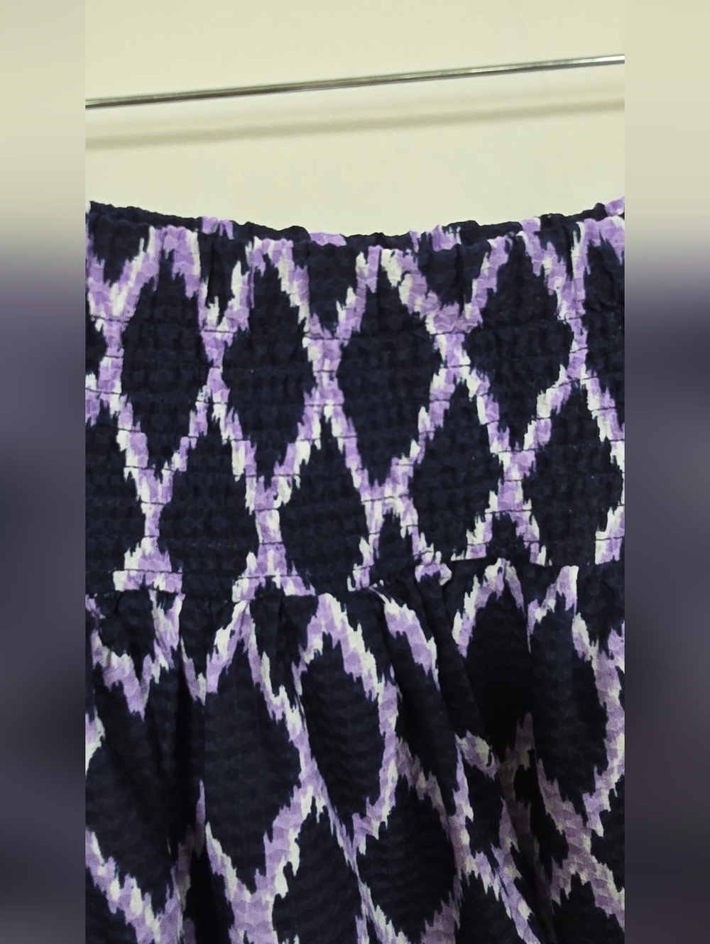 Michael Kors women plus size 2X Smock waist 3 Tie Ikat Skirt Layer boho - Picture 5 of 9